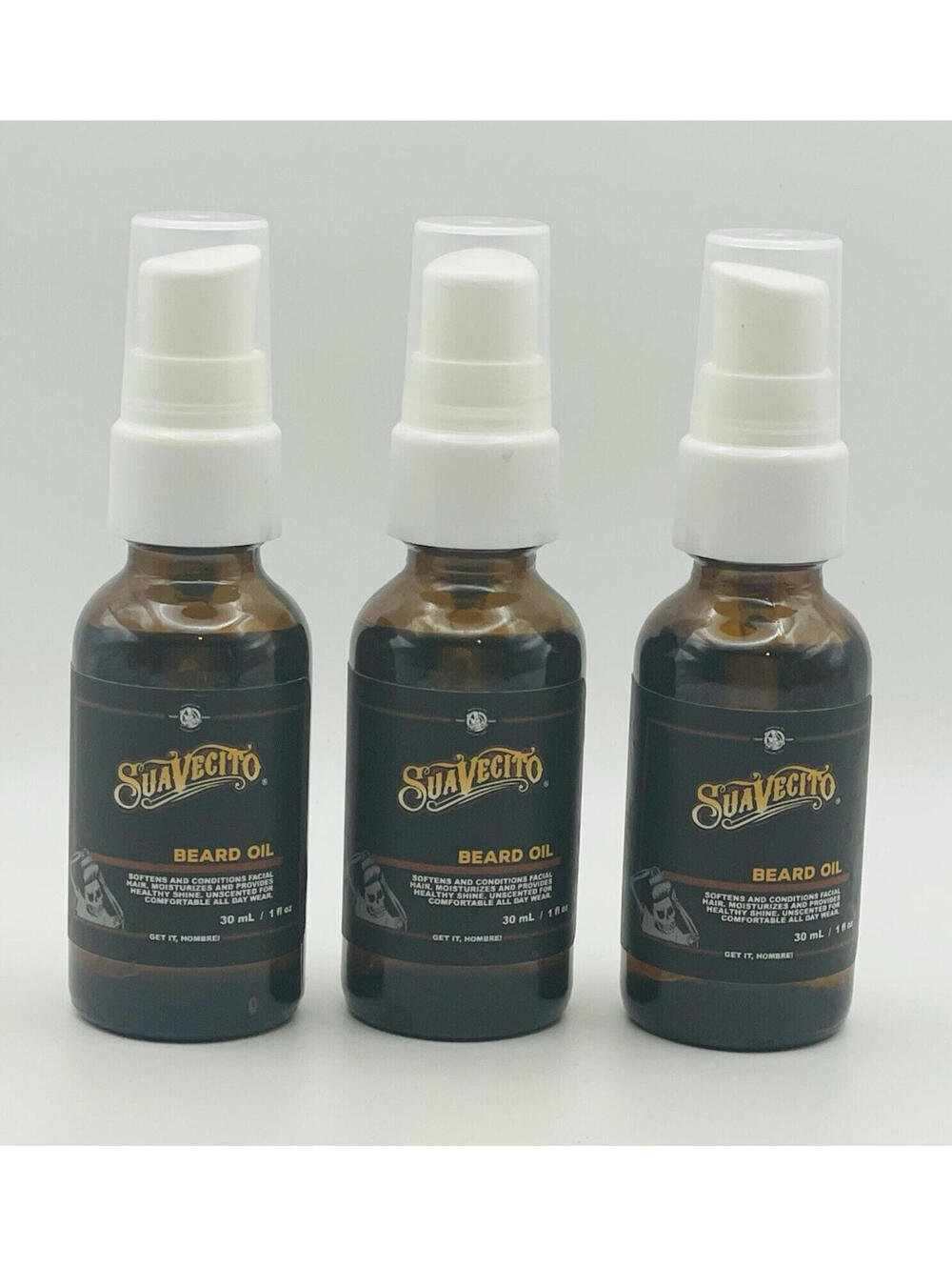 Suavecito Beard Oil 1 fl oz Each - Men's Beard Care Conditioning - Lot of 3